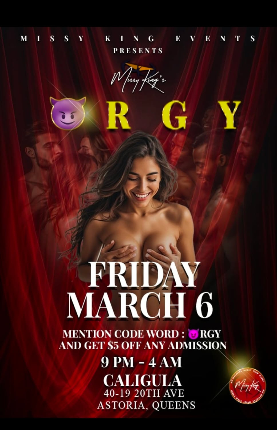 CALIGULA NY Presents: In Fridays We Trust MISSY KINGS "ORGY"