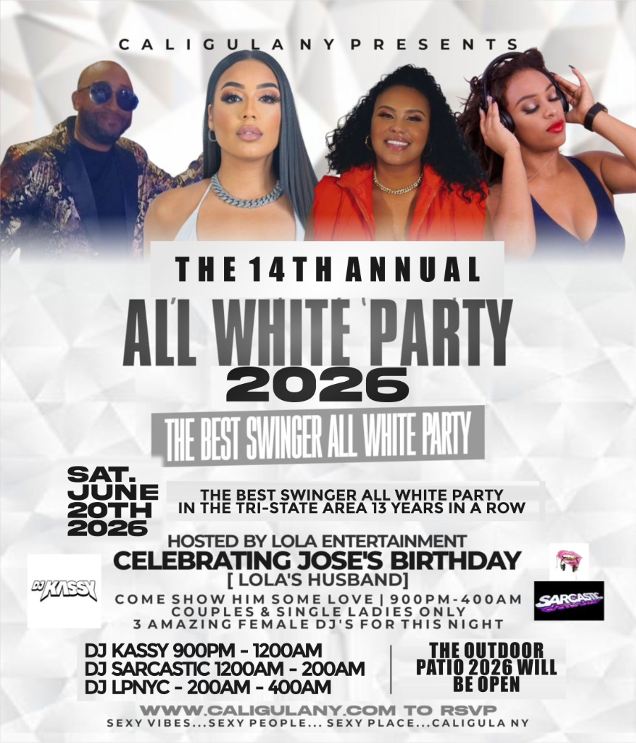 THE 14TH ANNUAL ALL WHITE PARTY 2026 @ CALIGULA NY – SATURDAY JUNE 20TH 2026